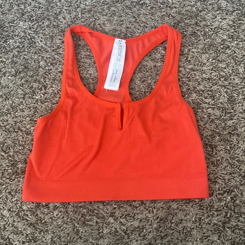 Orange cropped tank size XS